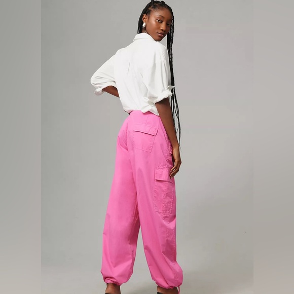 GOOD AMERICAN Parachute Cargo Pants - Malibu Pink - Picture 3 of 5
